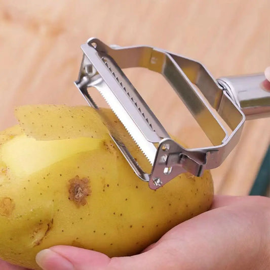 Stainless Steel Double Head Grater Multifunctional 2-In-1 Household Kitchen Melon Grater Fruit Potato Peeling Knife