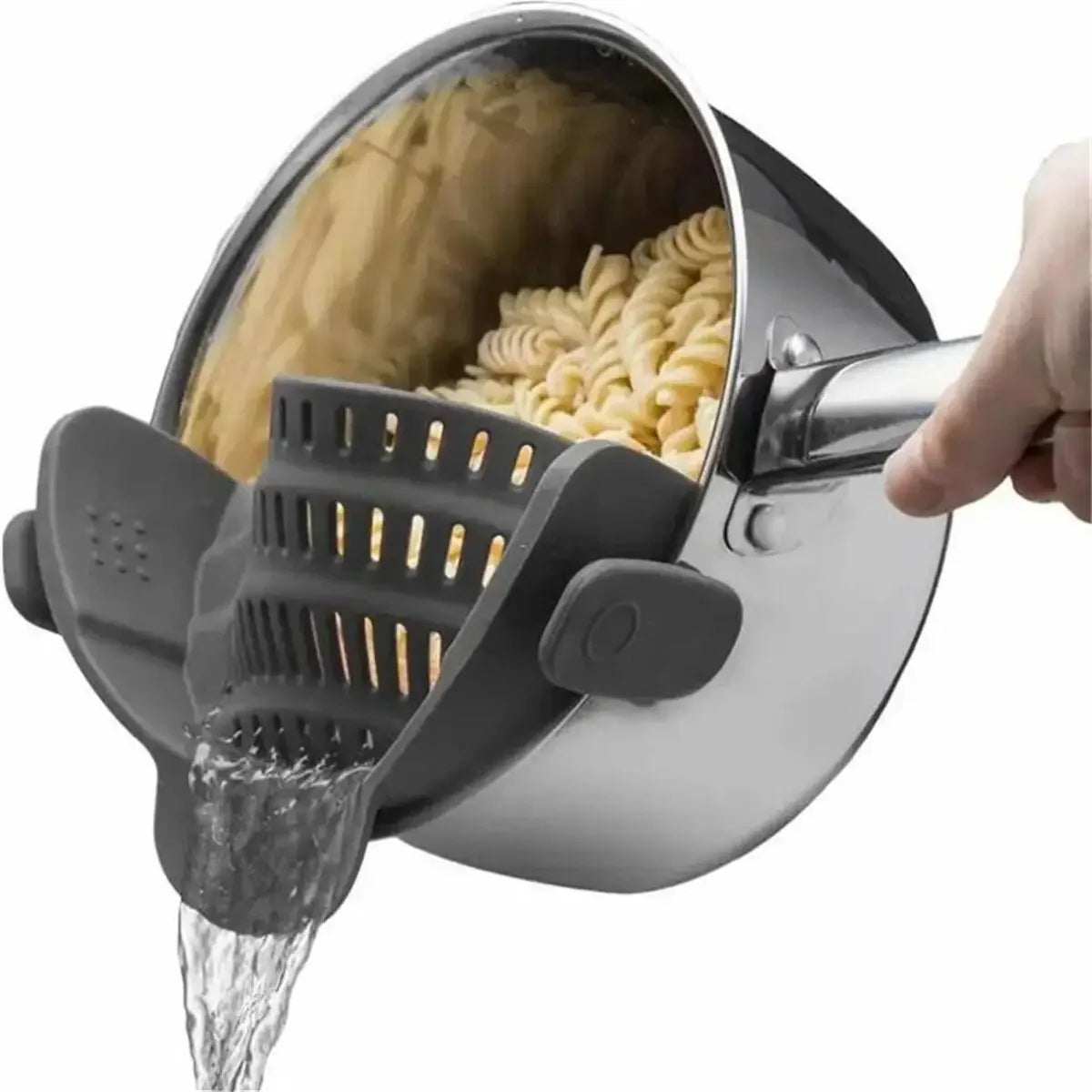 1PC Adjustable Silicone Clip on Strainer for Pots, Pot Strainer,  Kitchen Pot Strainer Handheld Drainer for Noodles Pasta