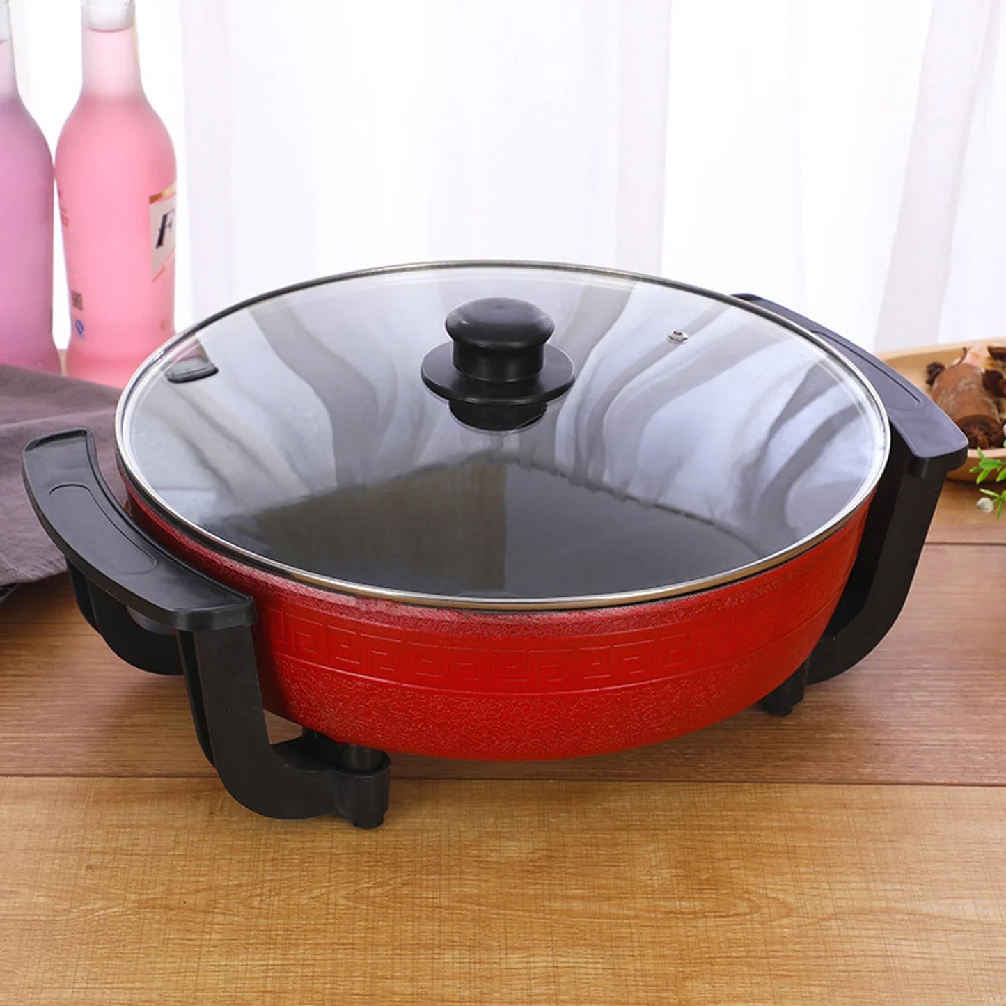 1360W Hot Pot, Kitchen Electric Non Stick W/ Lid Cooking Pot, Yuanyang Hot 2-Flavour Pot Cooking Utensils