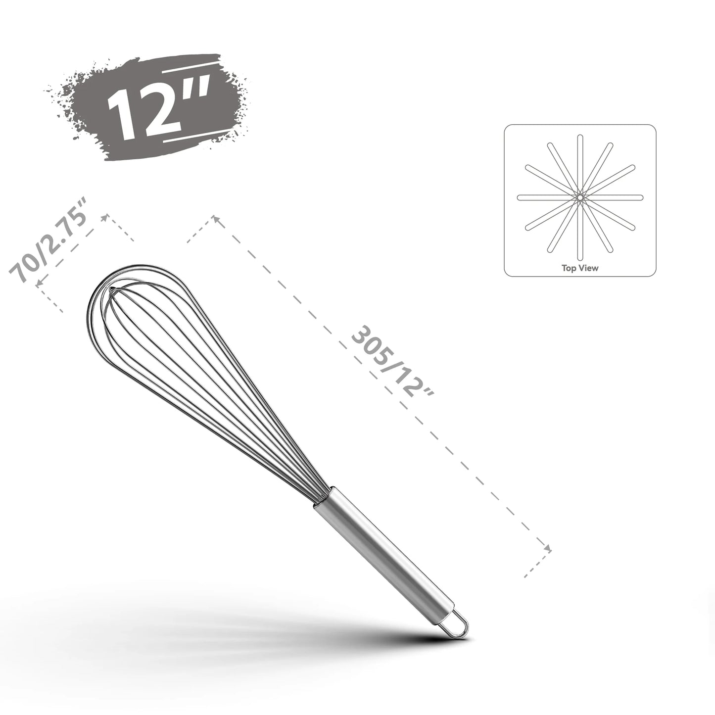 Whisk Stainless Steel 304 18/8 Wire Beater