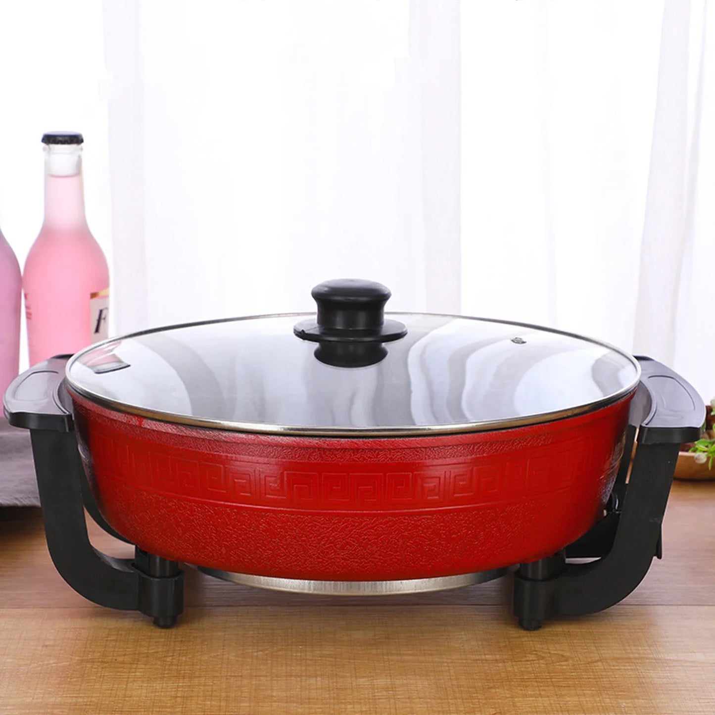 1360W Hot Pot, Kitchen Electric Non Stick W/ Lid Cooking Pot, Yuanyang Hot 2-Flavour Pot Cooking Utensils