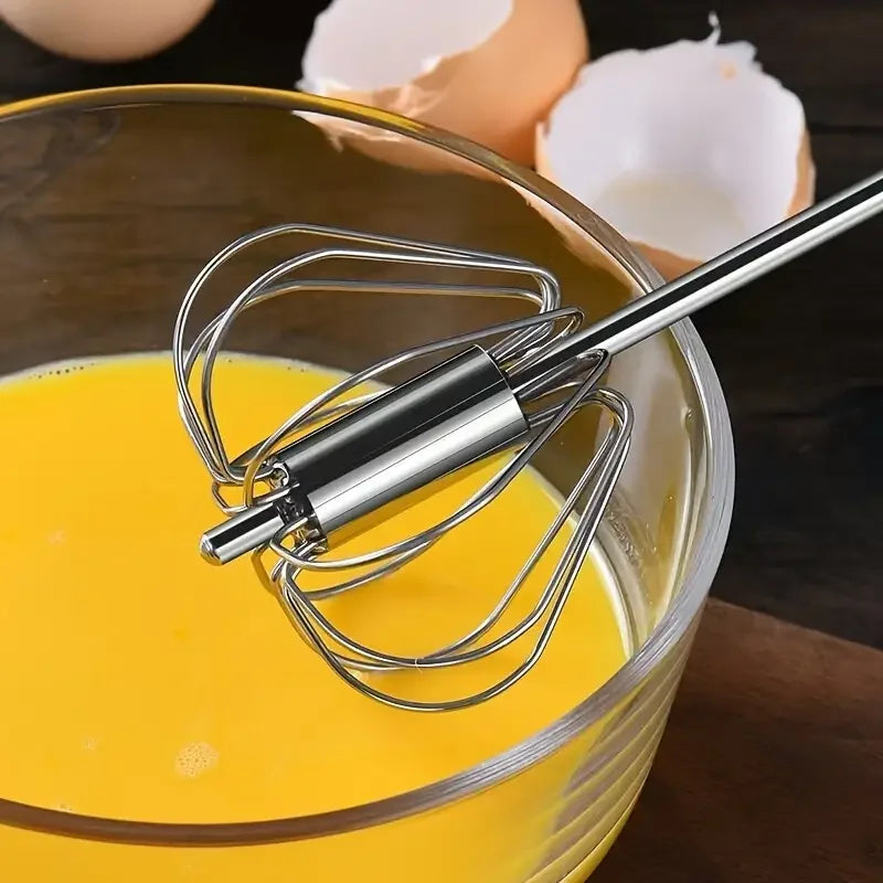 Stainless Steel Egg Push Whisk Manual Hand Mixer