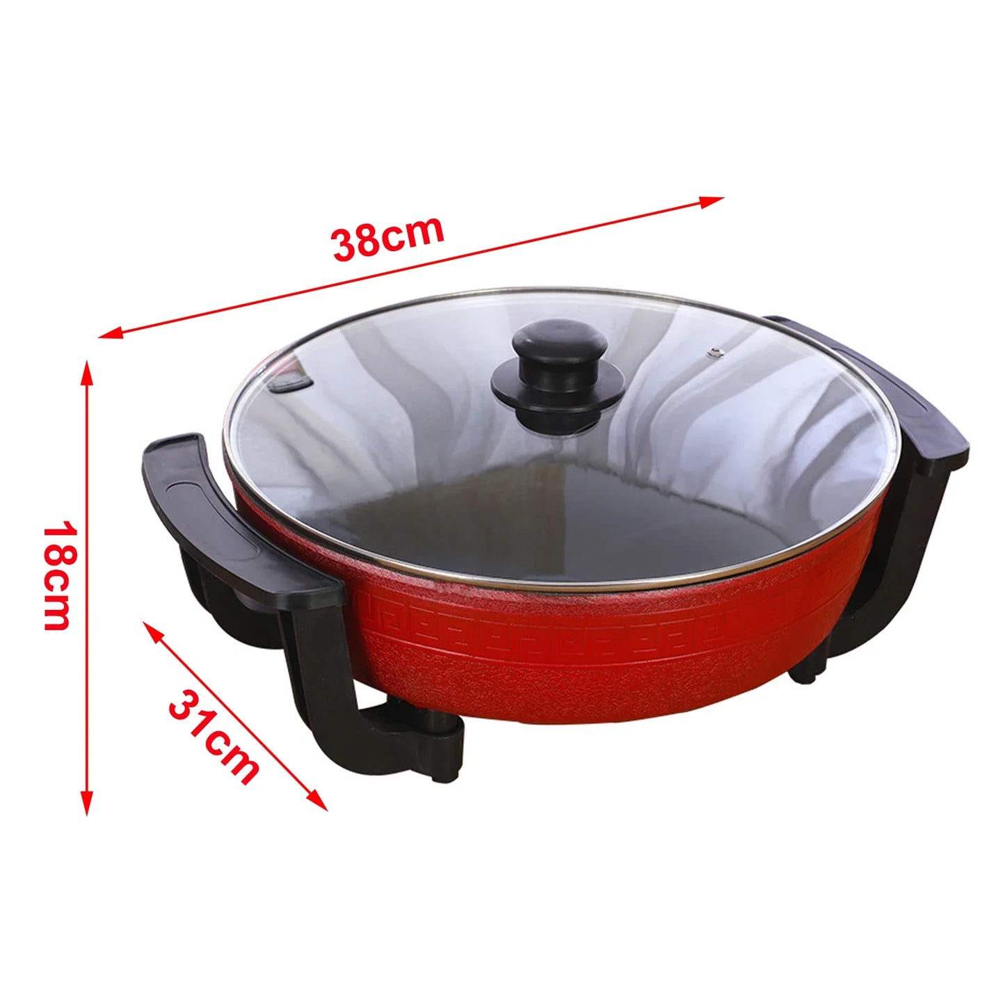 1360W Hot Pot, Kitchen Electric Non Stick W/ Lid Cooking Pot, Yuanyang Hot 2-Flavour Pot Cooking Utensils